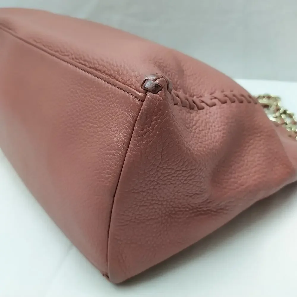 Tory Burch Pink Pebbled Leather Chain Strap Crossbody Shoulder Bag